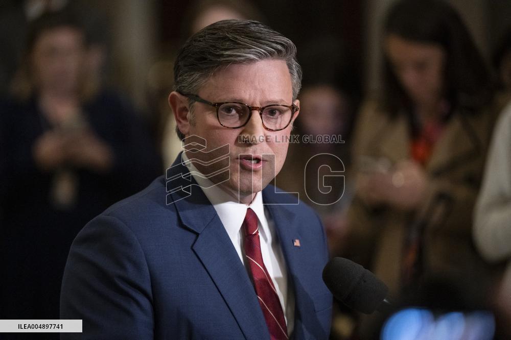 Speak Johnson Presser After US House Vote to Reopen the US Government