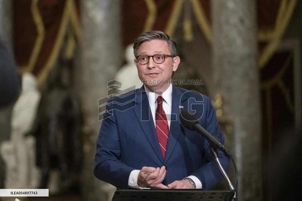 Speak Johnson Presser After US House Vote to Reopen the US Government