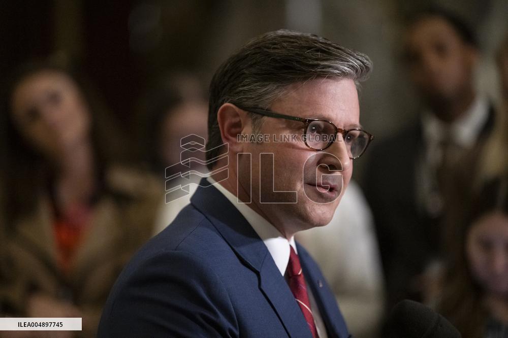 Speak Johnson Presser After US House Vote to Reopen the US Government