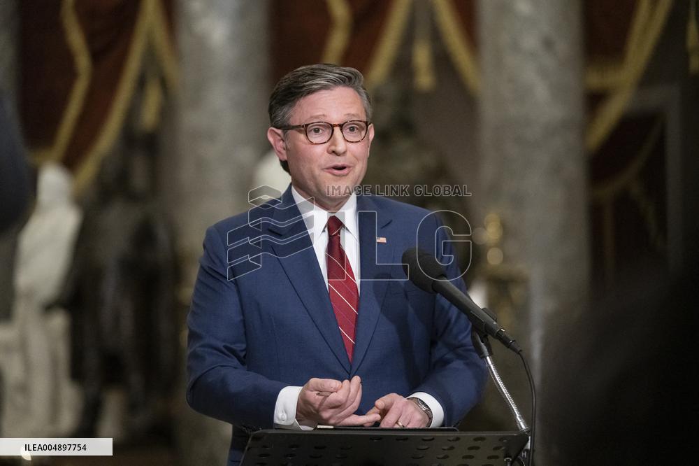 Speak Johnson Presser After US House Vote to Reopen the US Government