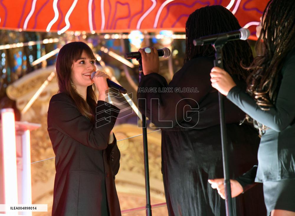 Clara Luciani During Christmas Opening At Galeries Lafayette - Paris