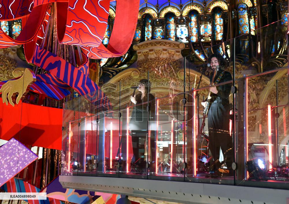 Clara Luciani During Christmas Opening At Galeries Lafayette - Paris