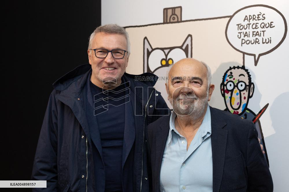 Exclusive - Philippe Geluck Exhibition Opens - Paris