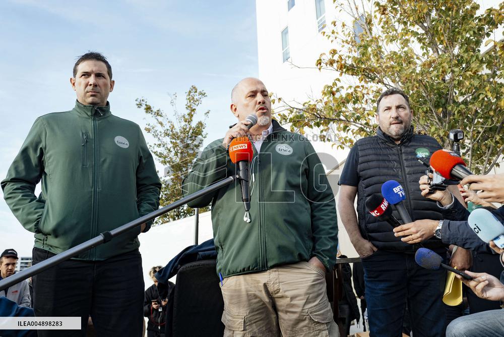 Farmers Mobilize Against Macron In Toulouse - France