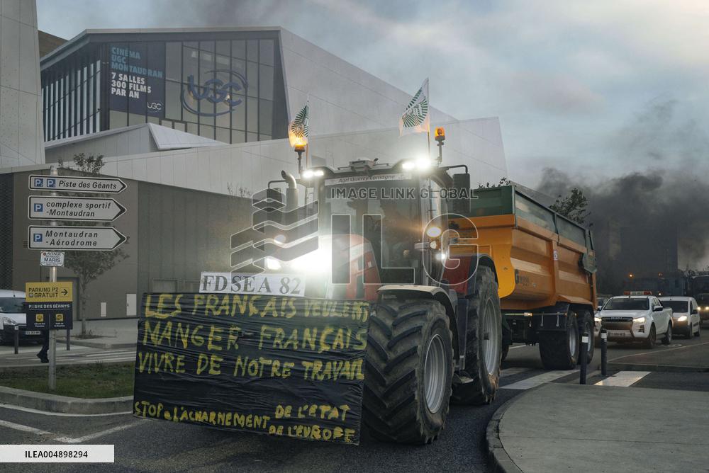 Farmers Mobilize Against Macron In Toulouse - France