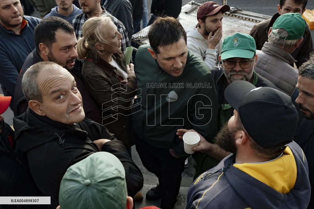 Farmers Mobilize Against Macron In Toulouse - France
