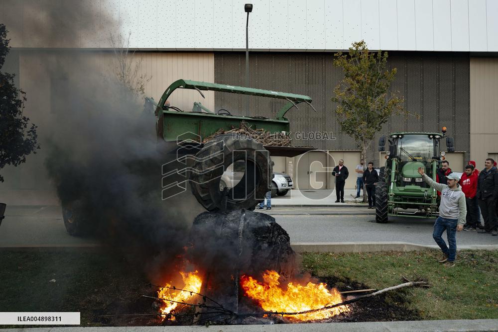 Farmers Mobilize Against Macron In Toulouse - France