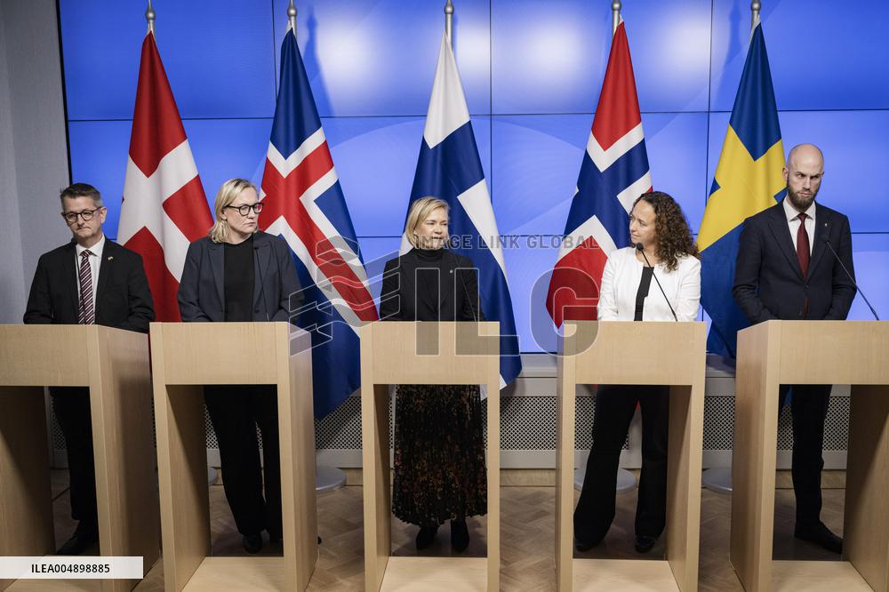 Press conference of the Nordic ministers responsible for civil preparedness