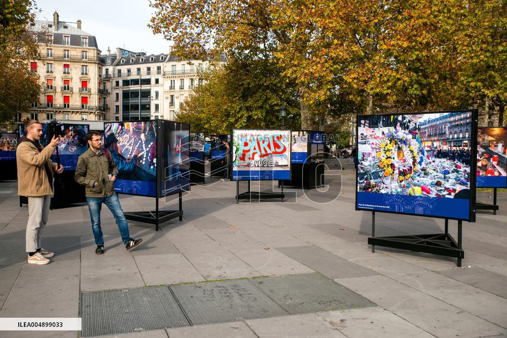 Tribute to November 13 at Republique Square - Paris