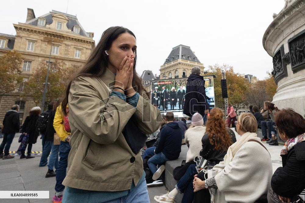 13 november memorial at the Place de la Republique - Paris