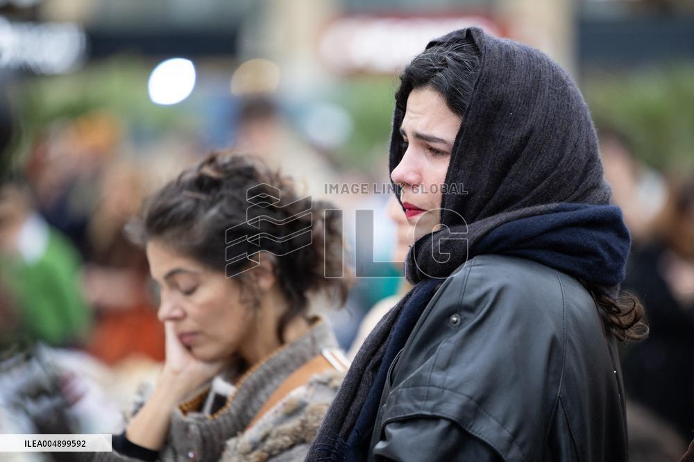 13 november memorial at the Place de la Republique - Paris