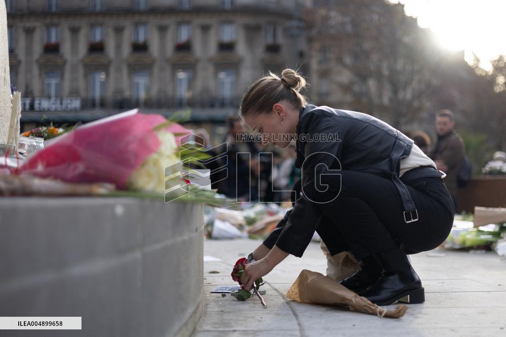 13 november memorial at the Place de la Republique - Paris