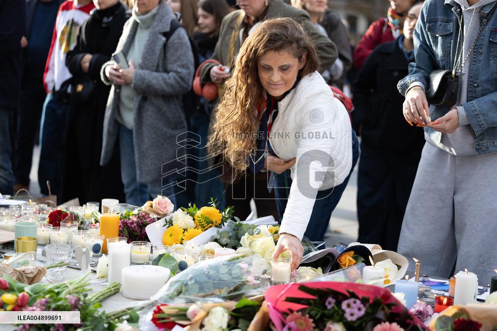 13 november memorial at the Place de la Republique - Paris