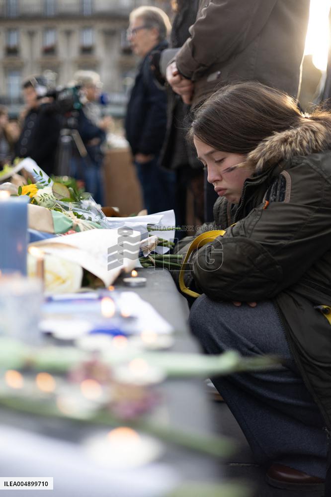 13 november memorial at the Place de la Republique - Paris