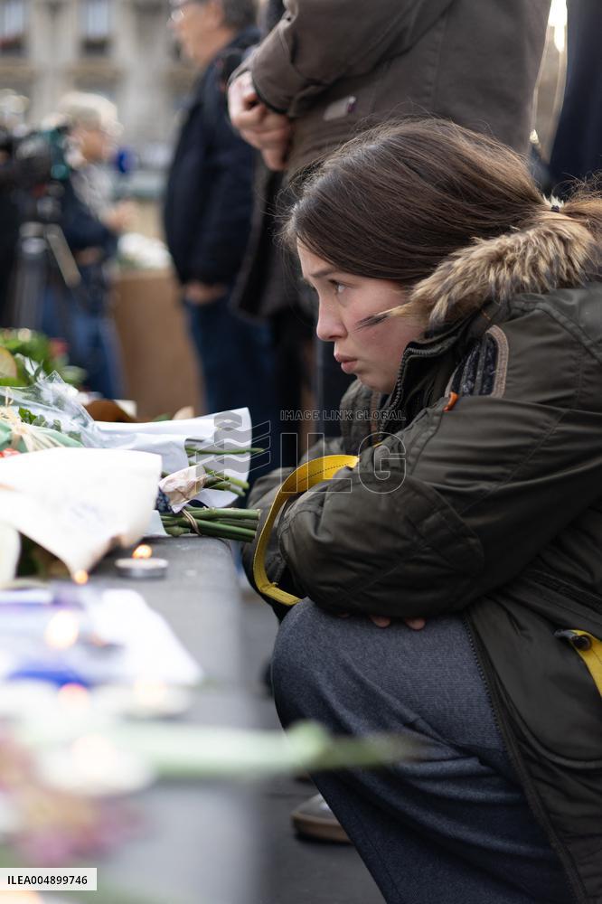 13 november memorial at the Place de la Republique - Paris