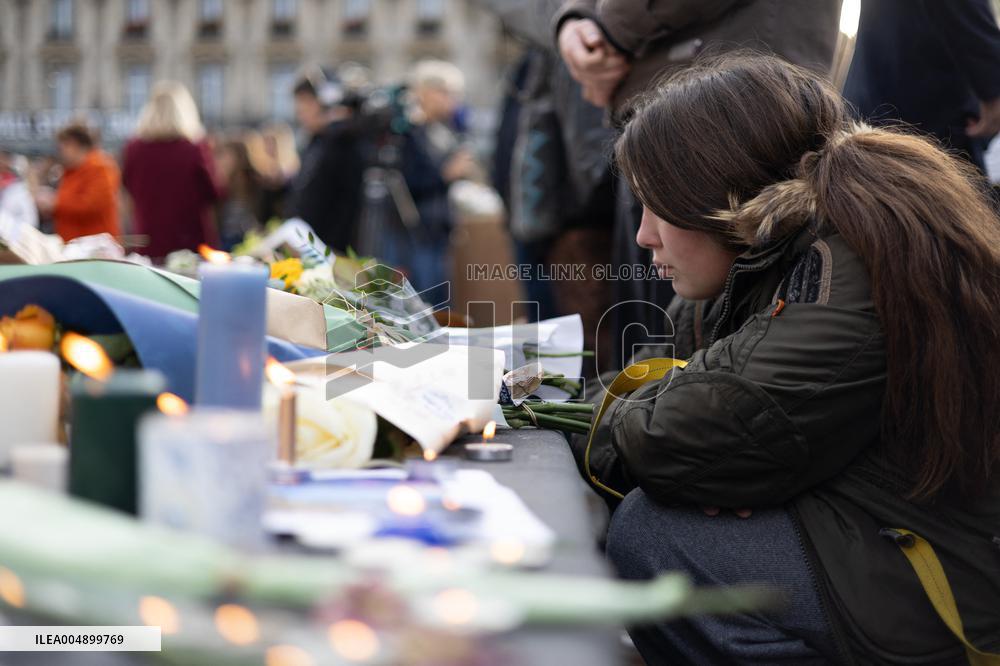 13 november memorial at the Place de la Republique - Paris