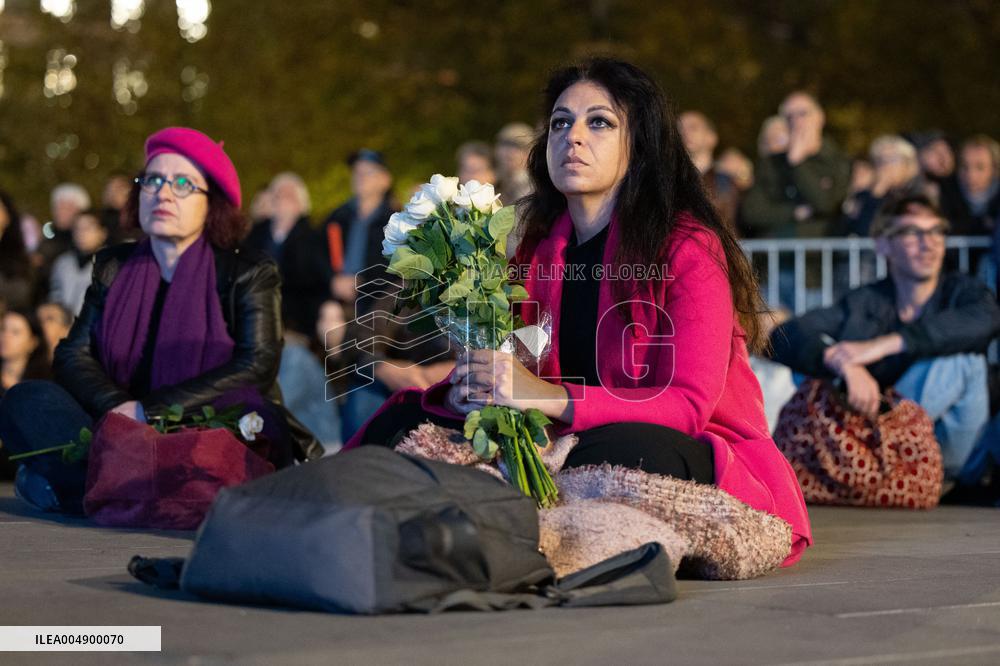 13 november memorial at the Place de la Republique - Paris