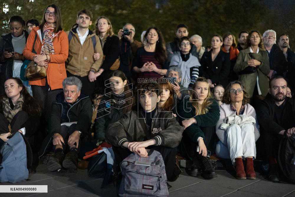 13 november memorial at the Place de la Republique - Paris