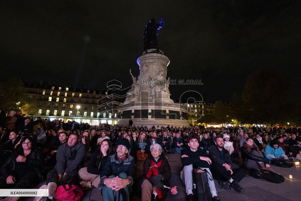 13 november memorial at the Place de la Republique - Paris