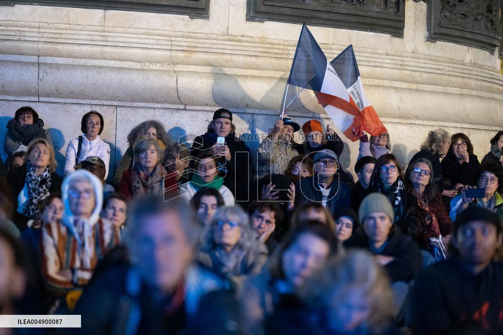 13 november memorial at the Place de la Republique - Paris