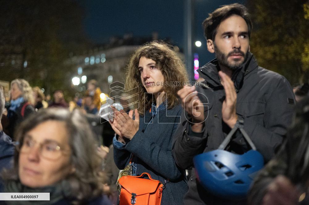 13 november memorial at the Place de la Republique - Paris