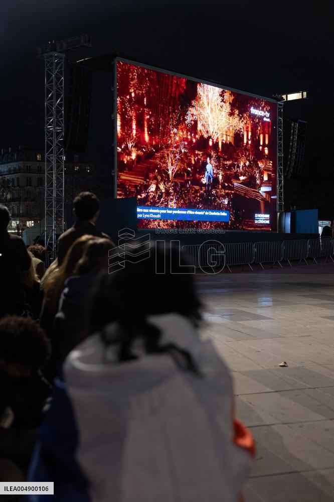 13 november memorial at the Place de la Republique - Paris