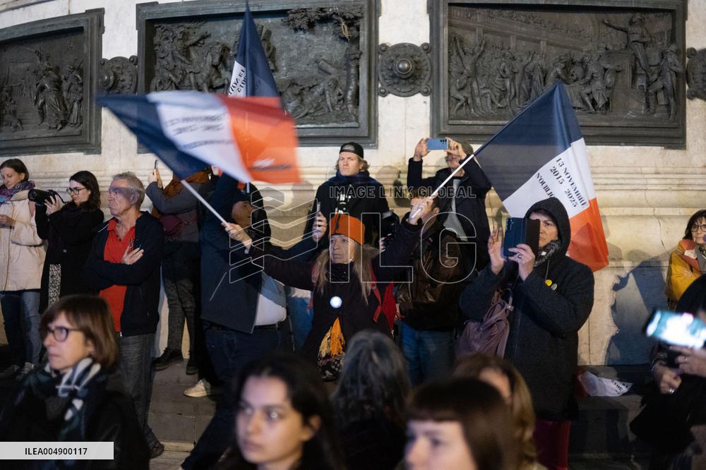 13 november memorial at the Place de la Republique - Paris