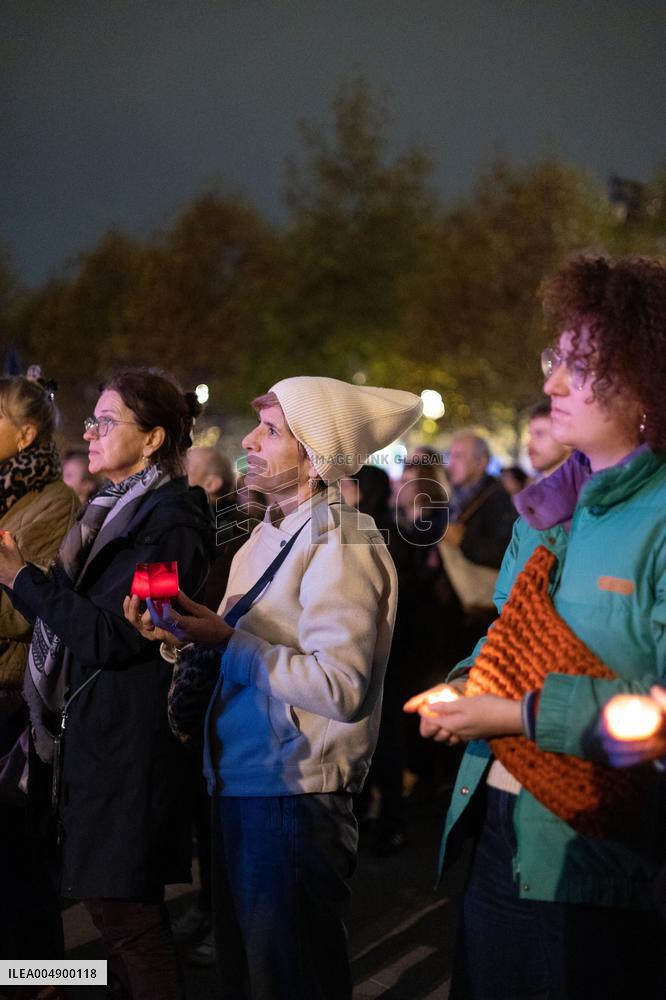 13 november memorial at the Place de la Republique - Paris