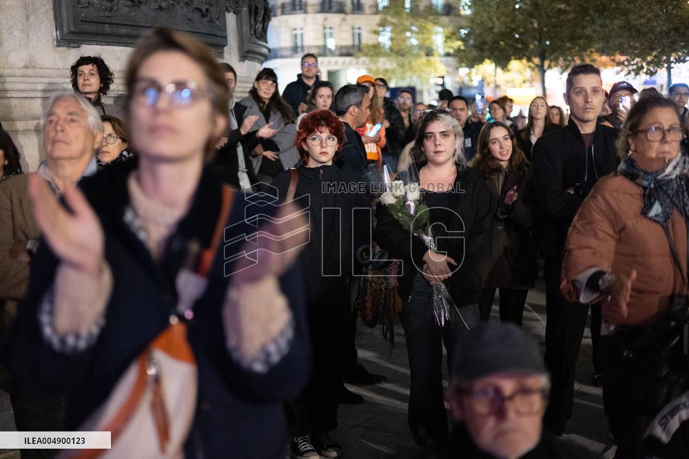 13 november memorial at the Place de la Republique - Paris