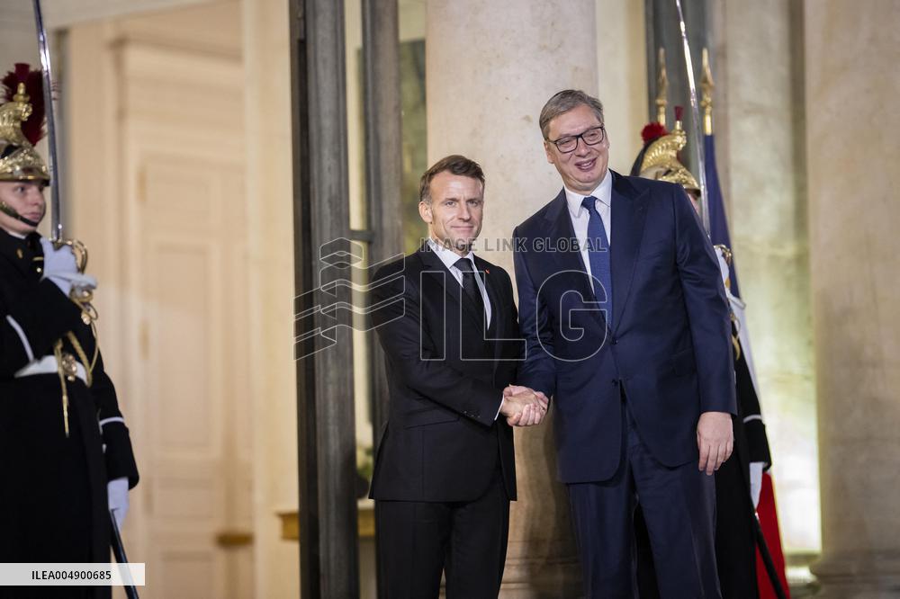 President Macron Welcomes Serbia S President Vucic - Paris