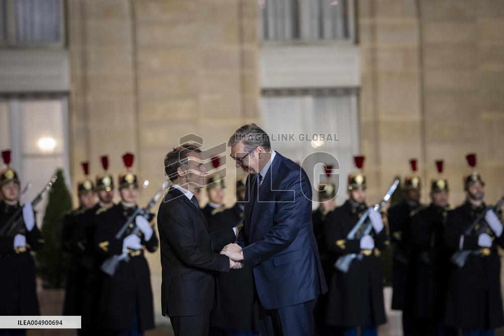 President Macron Welcomes Serbia S President Vucic - Paris