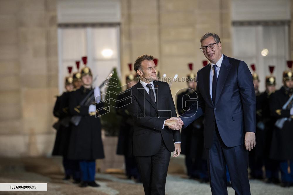 President Macron Welcomes Serbia S President Vucic - Paris