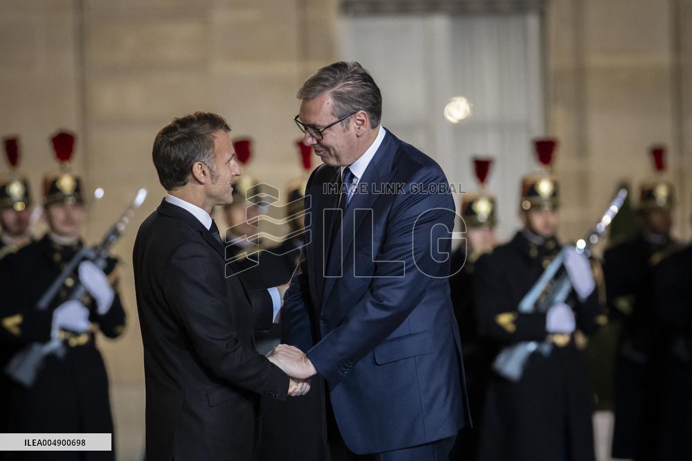 President Macron Welcomes Serbia S President Vucic - Paris