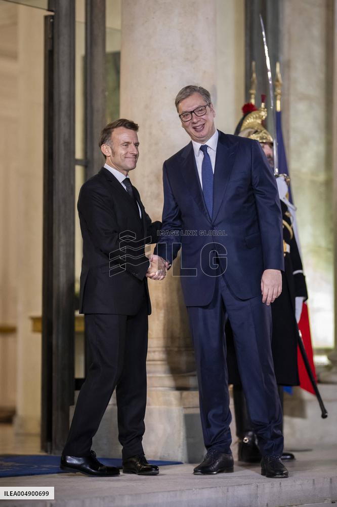 President Macron Welcomes Serbia S President Vucic - Paris