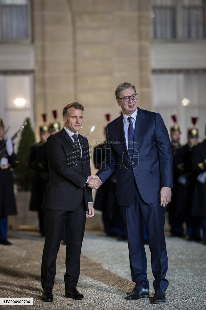 President Macron Welcomes Serbia S President Vucic - Paris