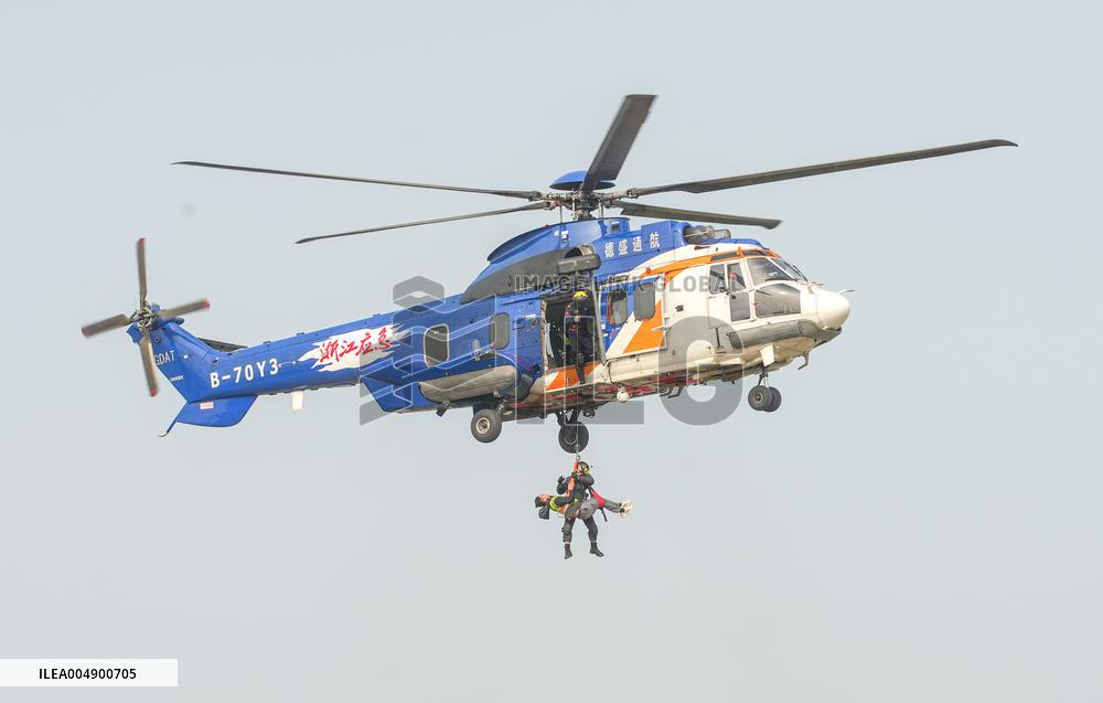 Helicopter Emergency Rescue Drill in Huzhou