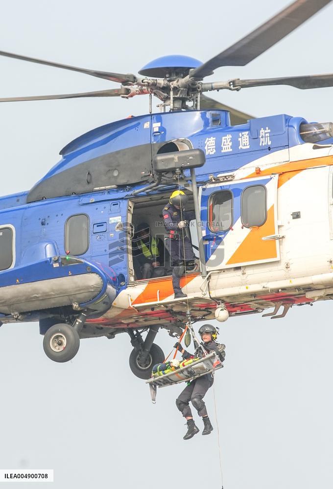Helicopter Emergency Rescue Drill in Huzhou