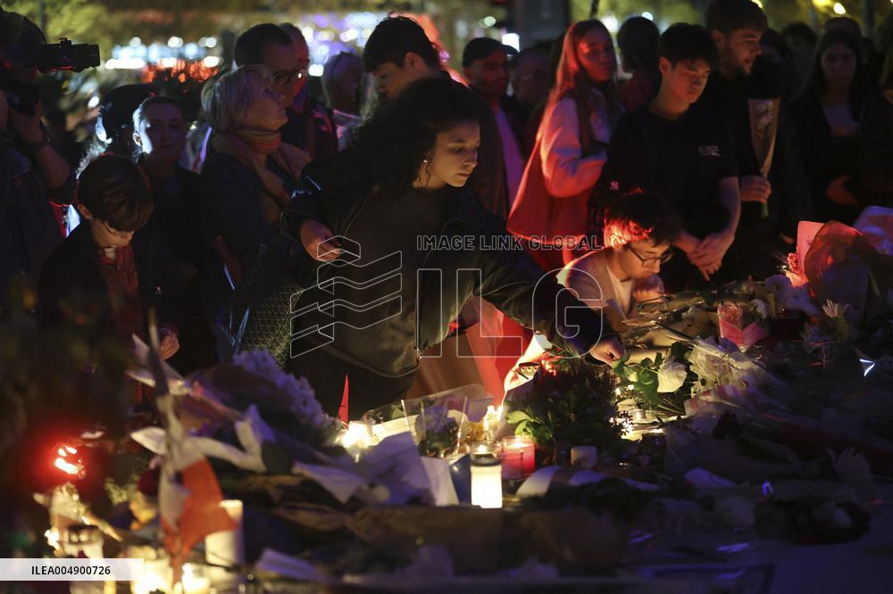 Tribute To Victims At Place De LA Republique - Paris