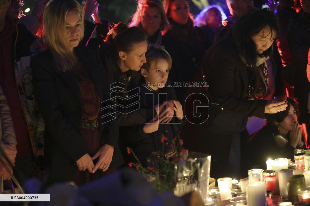 Tribute To Victims At Place De LA Republique - Paris