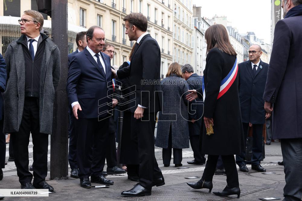 Tribute To Victims At La Bonne Biere - Paris