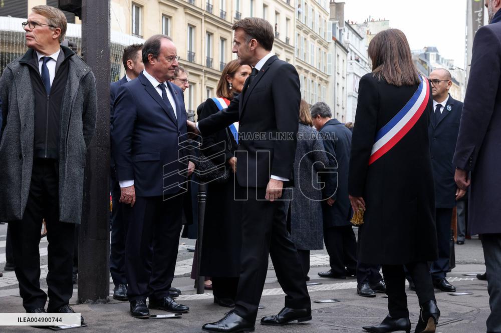 Tribute To Victims At La Bonne Biere - Paris