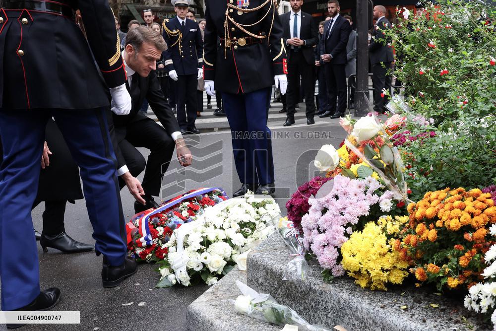 Tribute To Victims At La Bonne Biere - Paris