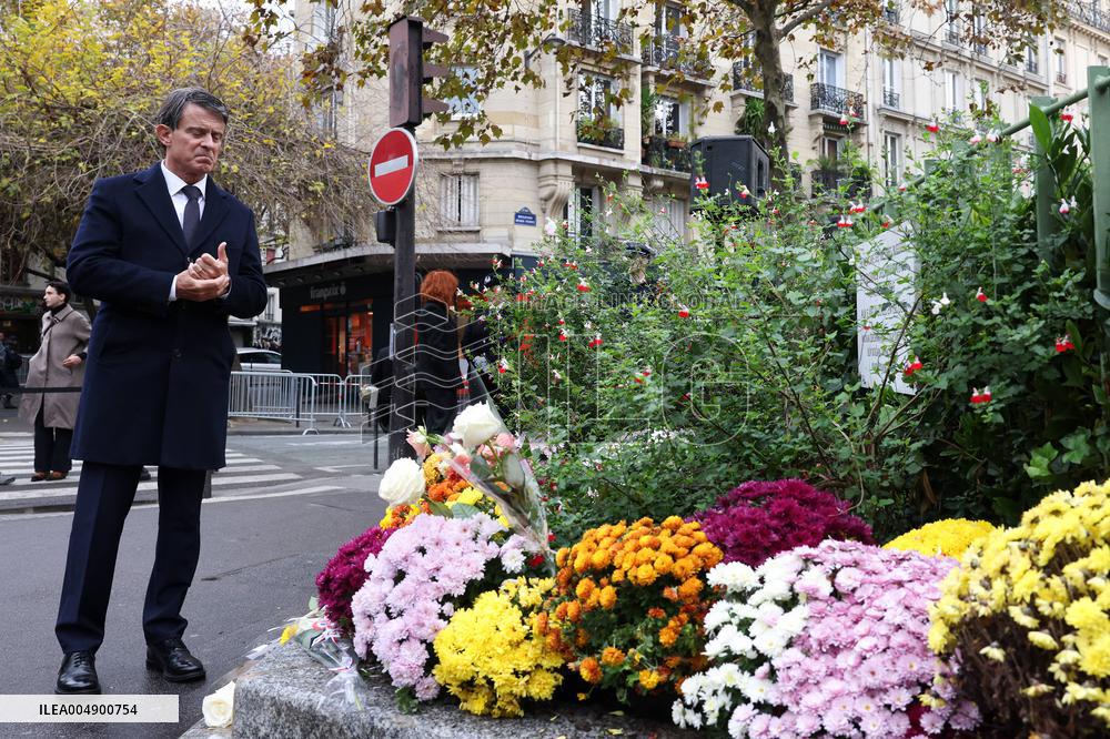 Tribute To Victims At La Bonne Biere - Paris