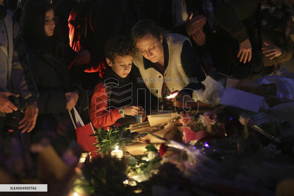 Tribute To Victims At Place De LA Republique - Paris