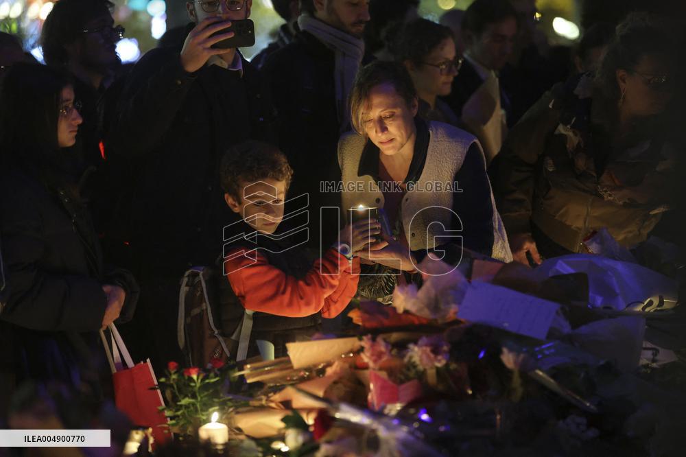 Tribute To Victims At Place De LA Republique - Paris