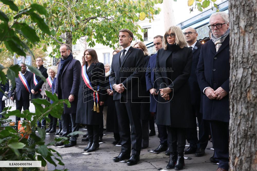 Tribute To Victims At La Bonne Biere - Paris