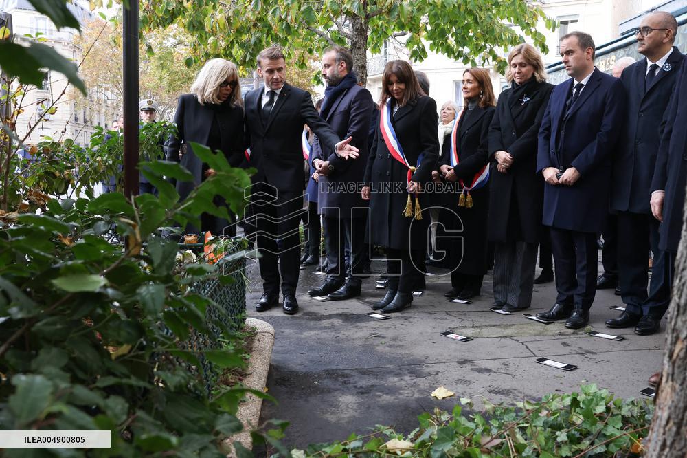 Tribute To Victims At La Bonne Biere - Paris