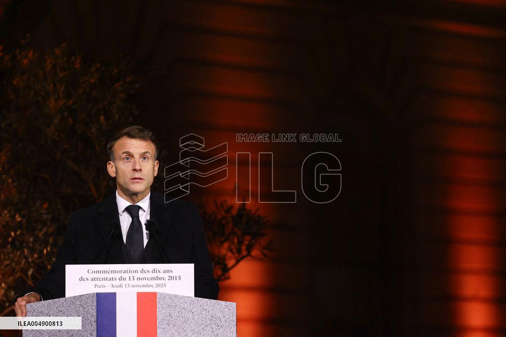 Ceremony Marking The 10th Anniversary Of The Attacks In 2015 - Paris
