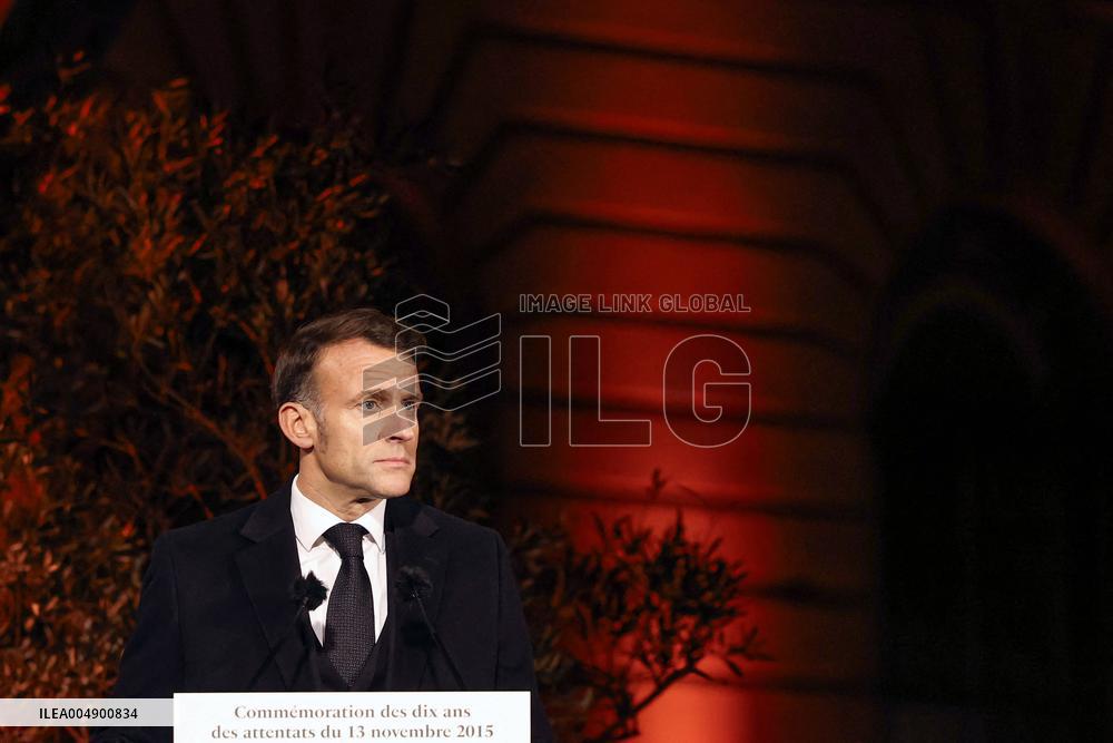 Ceremony Marking The 10th Anniversary Of The Attacks In 2015 - Paris