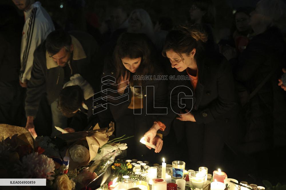 Tribute To Victims At Place De LA Republique - Paris